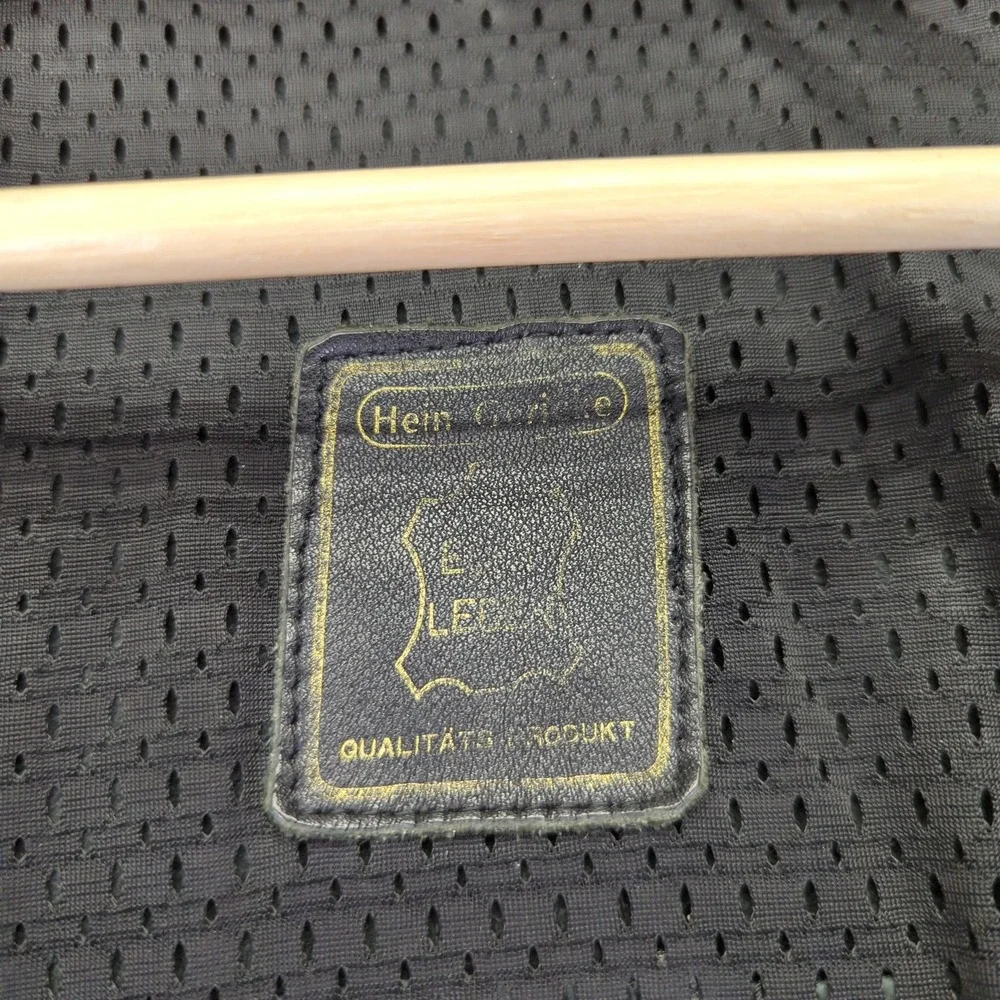 Vtg Hein Gericke Cafe Racer Leather‎ Motorcycle Jacket Mens Black 46 Biker Coat - Picture 7 of 11